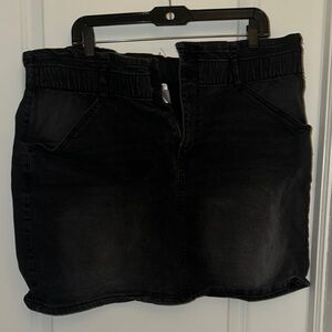 NOBO Black Denim Mini Skirt with Elastic Waist